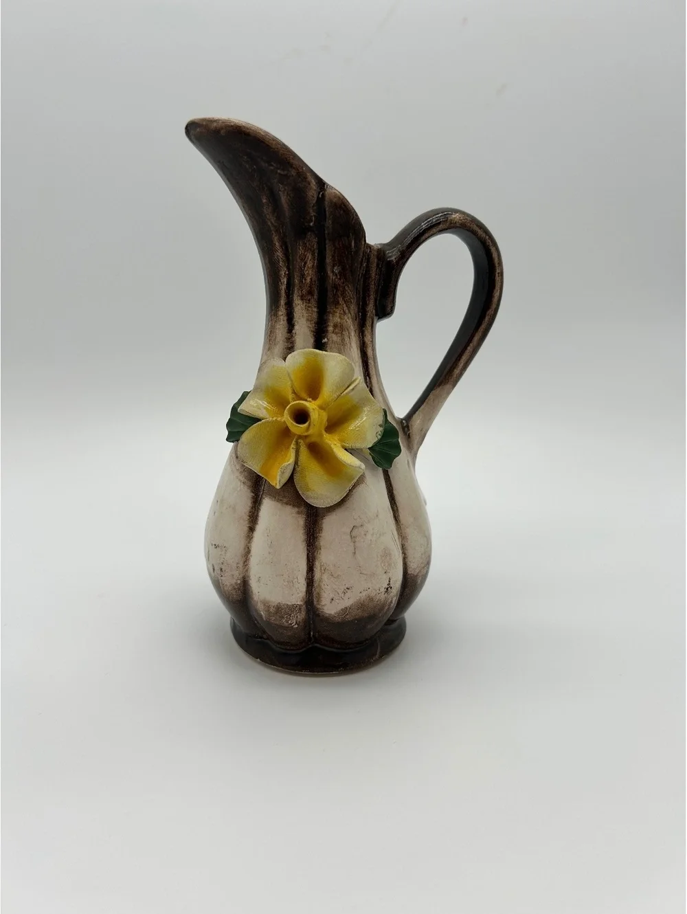 Mini Capodimonte Rustic Pitcher Yellow Flower